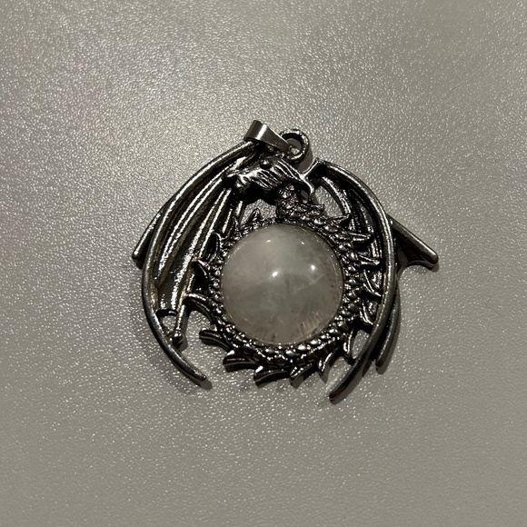 Clear Quartz Dragon Pendant - Picture 3 of 3